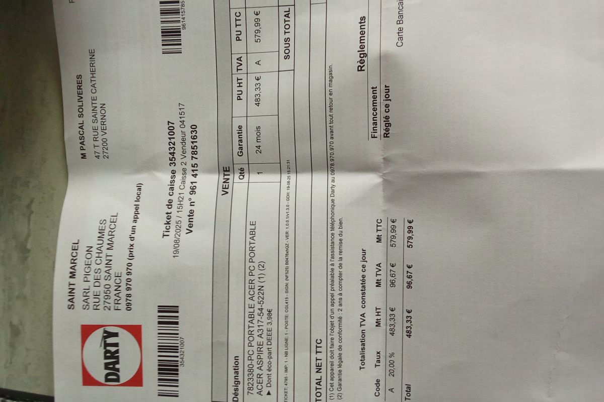ordi portable ACER Neuf