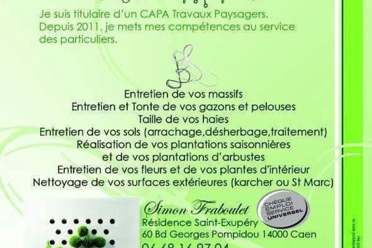 Propose mes services de jardinage 