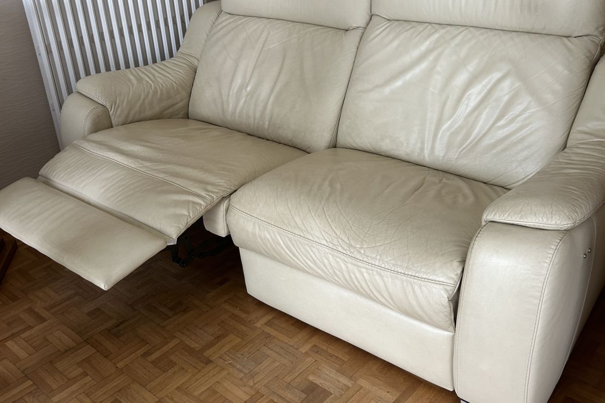 Canapé cuir beige électrique 