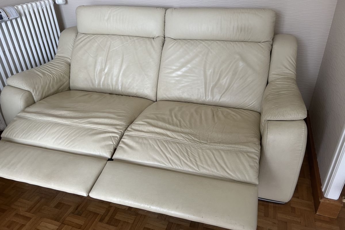 Photo 2 Canapé cuir beige électrique 