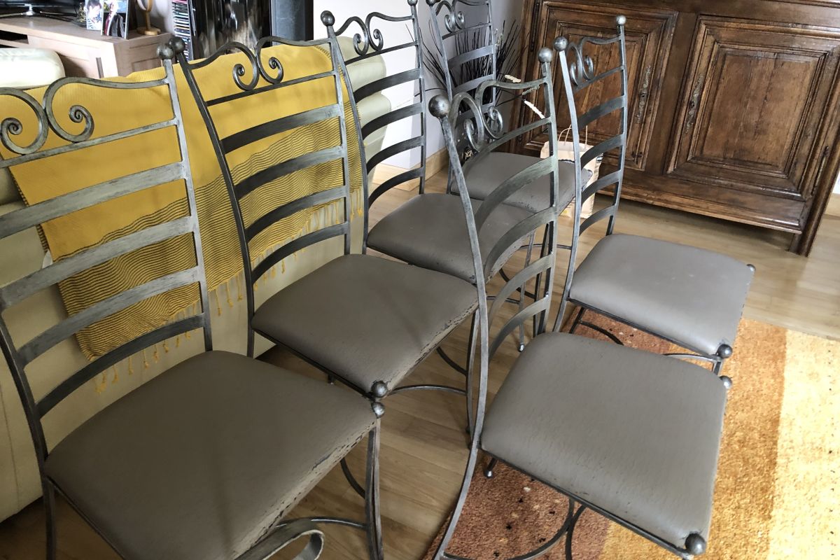 Photo 3 À vendre 6 chaises en fer forgé 