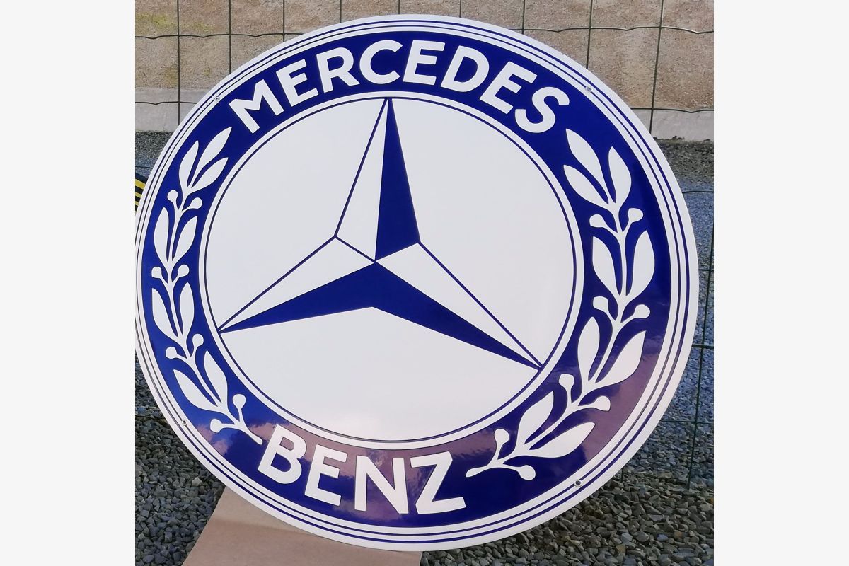 Plaque émaillée "Mercedes"
