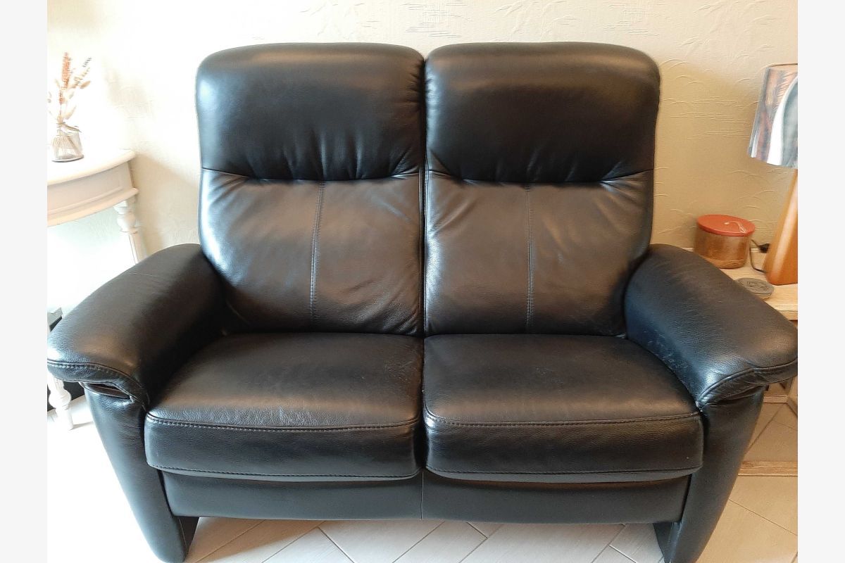 Canapé cuir noir