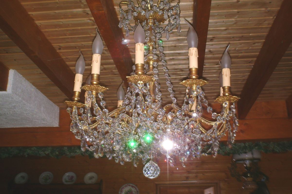 Photo 2 Lustre en strass&bronze