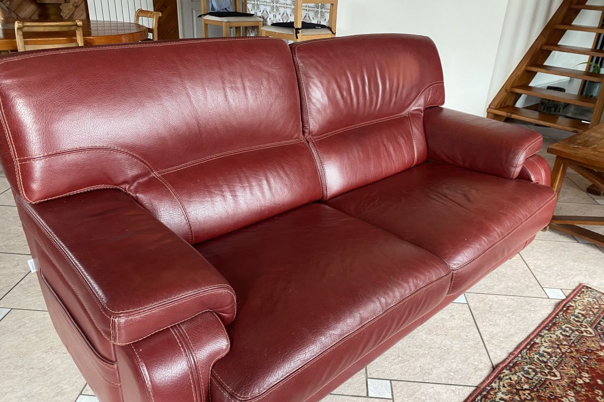 Photo 3 2 canapés fixes cuir bordeaux
