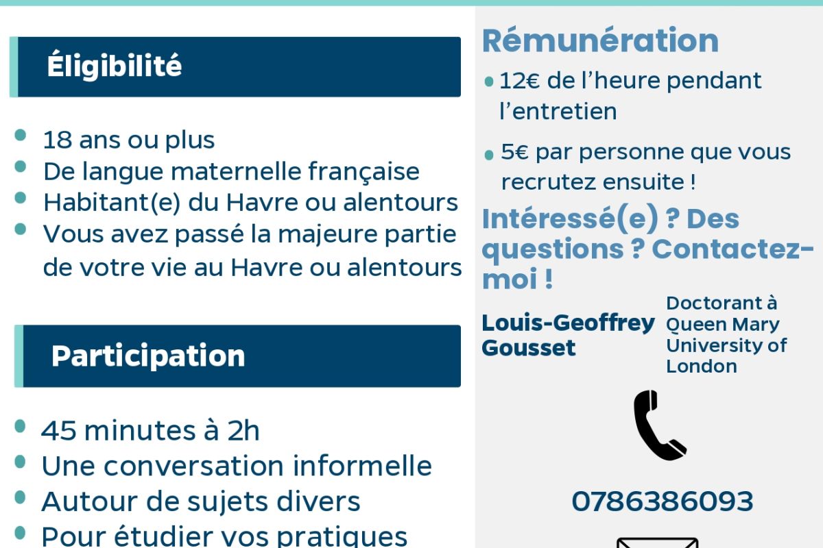 Recherche havrais pour étude scientifique rémunérée