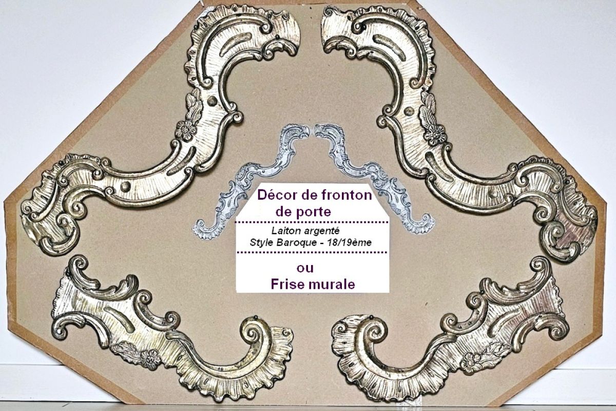 Rare décor de frise murale de style baroque - 18/19ème 