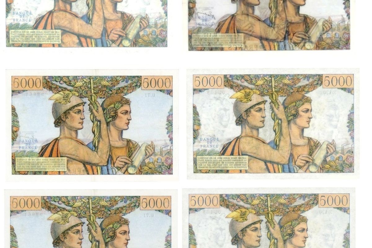 Photo 2 F 48 5000 f terre mer lot de 6 billets