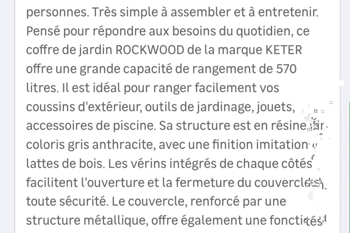 Coffre extérieur polypropylène 