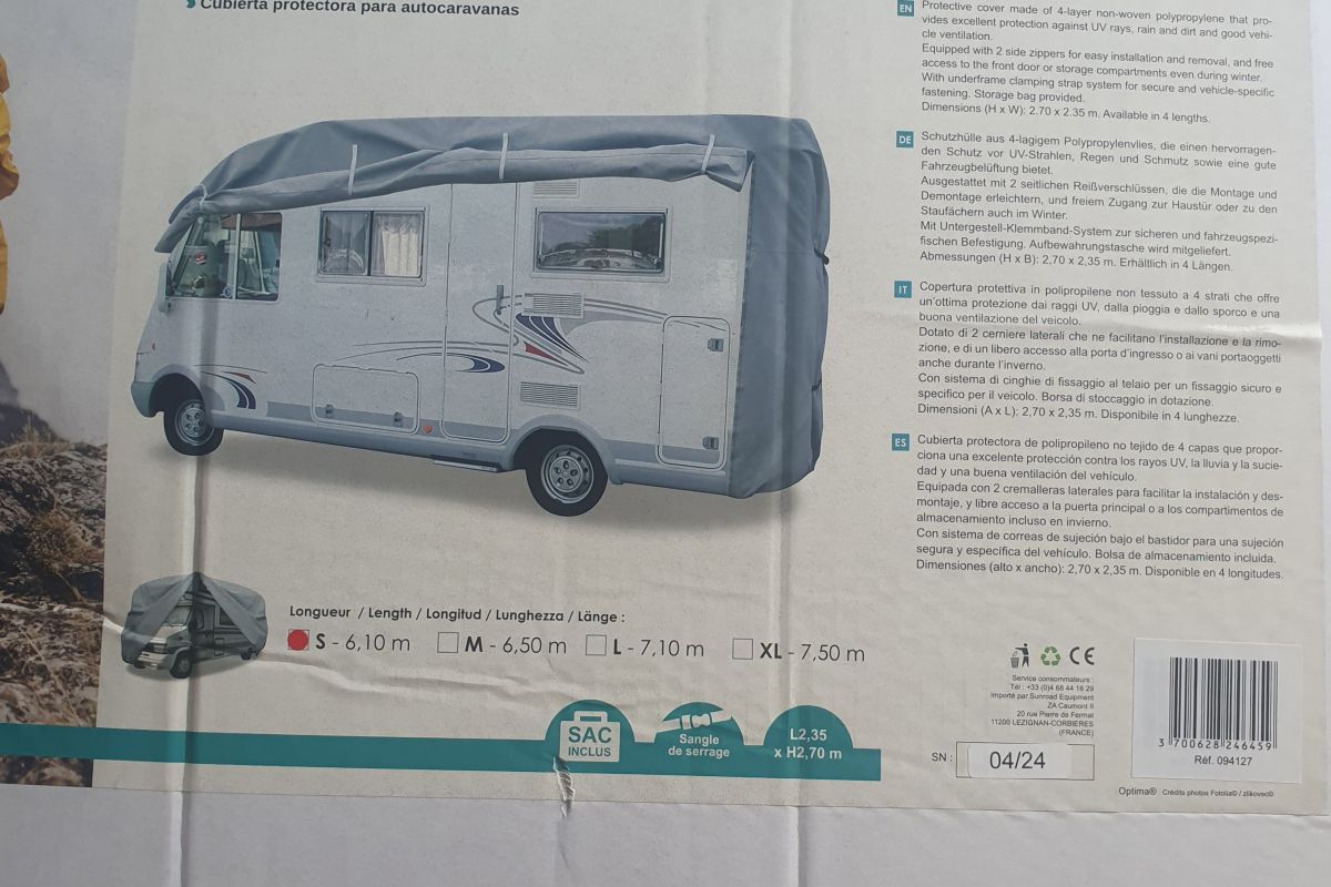 Housse de protection extérieure intégrale pour hivernage camping-car