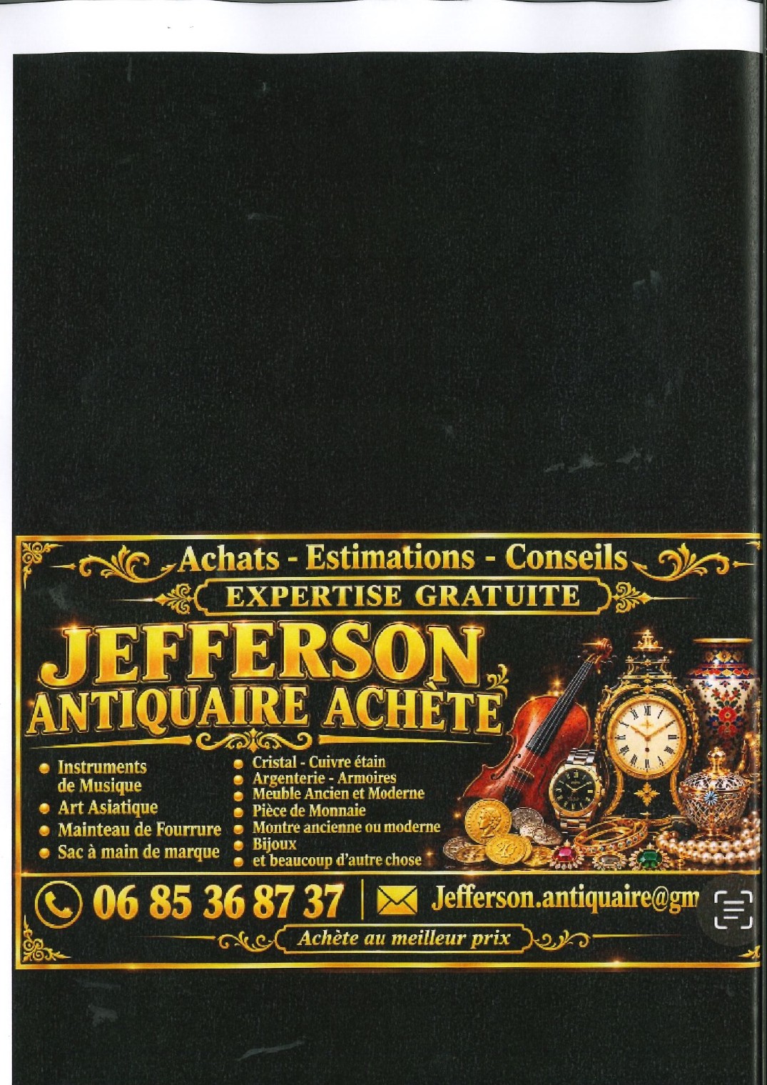 JEFFERSON ANTIQUAIRE - Tél. 06.85.36.87.37 