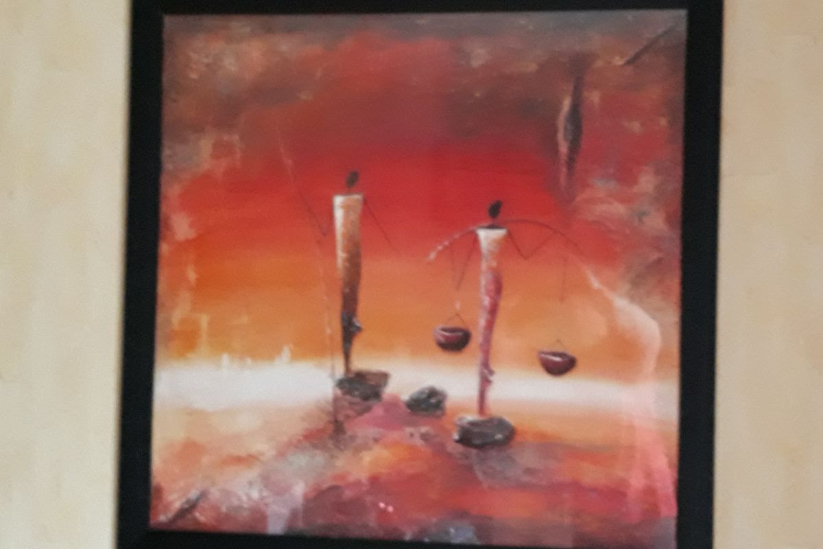Lot de 2 tableaux vitrés 