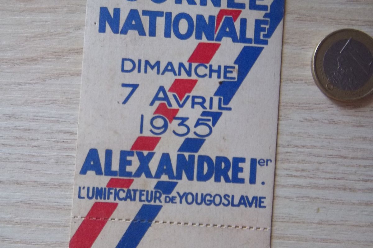 document pour la venue d'Alexandre 1° en 1935 assassiné en 1934 !!!