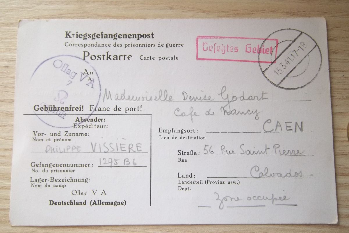 lettre oflag 1941 prisonnier guerre document militaire