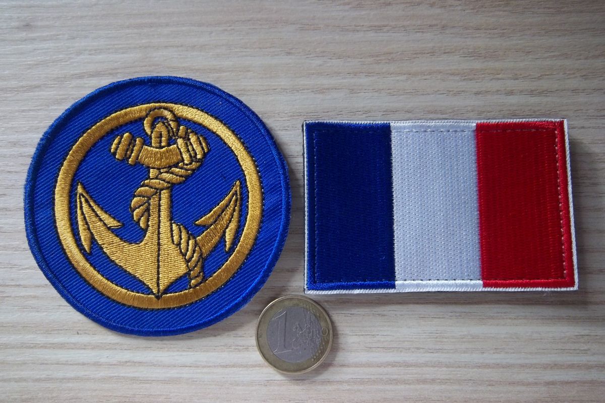 Lot 2 patchs marine et drapeau Français écussons militaire