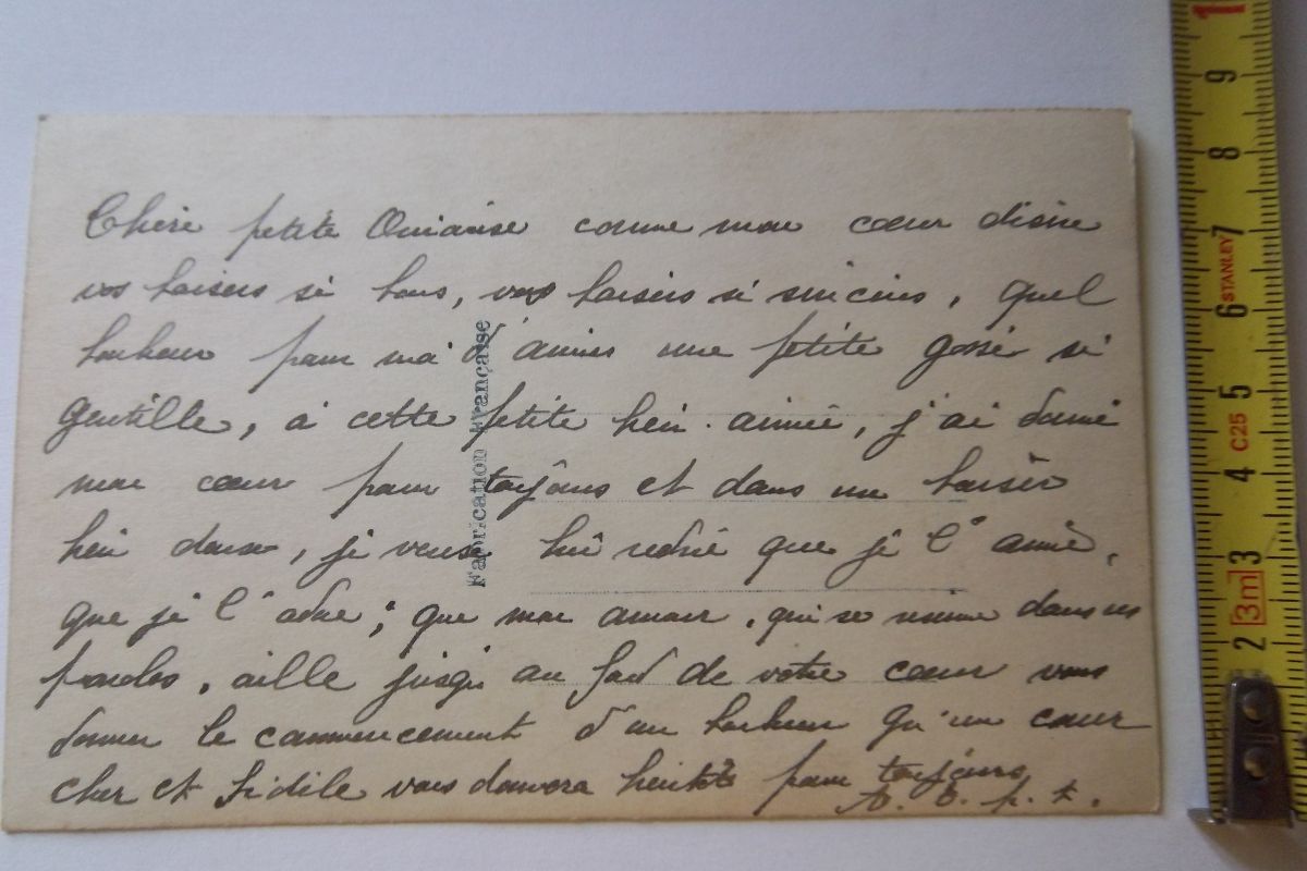 Photo 2 Carte postale ancienne romantique "Le Baiser" collection militaire