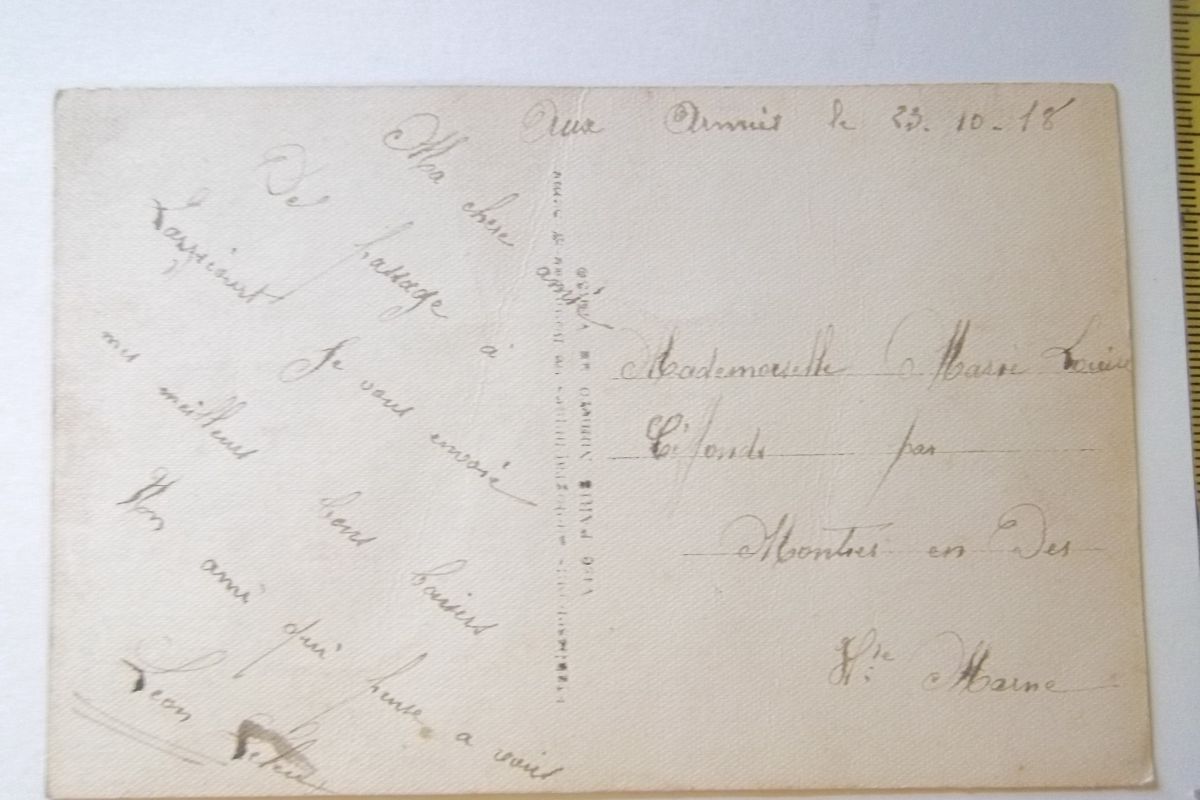Photo 3 Carte postale ancienne "Le Roman du Poilu" écrite en 1918