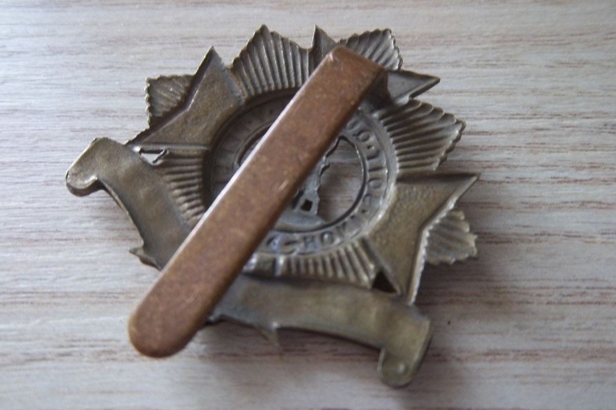 Photo 2 insigne militaire Anglais Cap Badge- Bedfordshire Rgt 