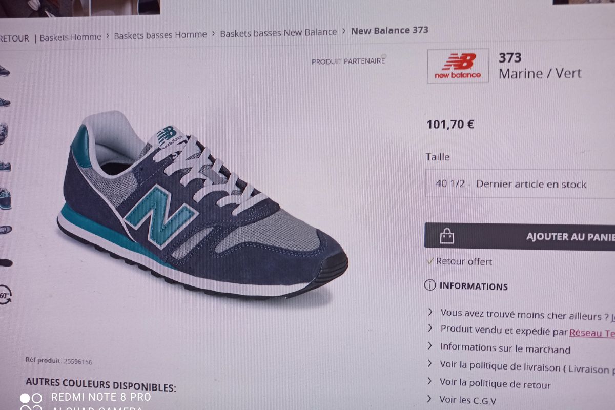 Photo 3 Basket New Balance 373 neuves t42