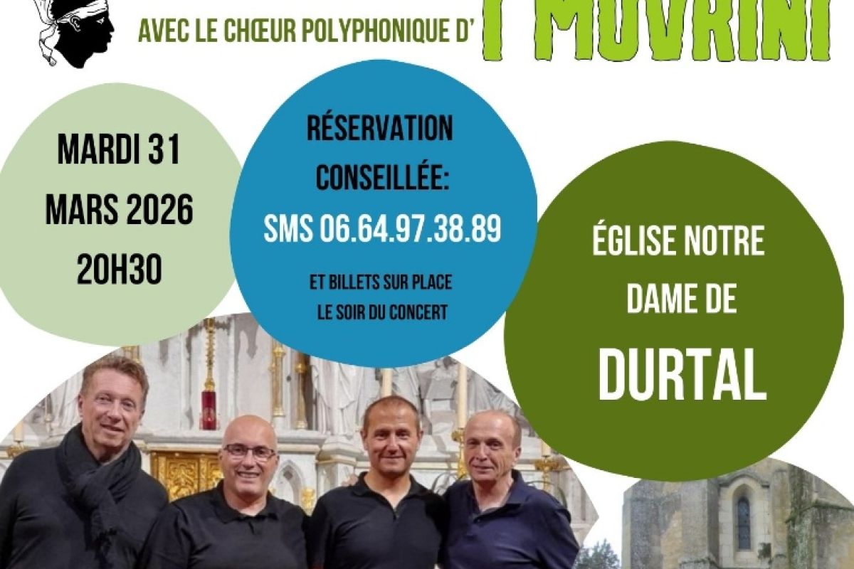 Veillée-concert de polyphonies corses, un évènement rare en Anjou !