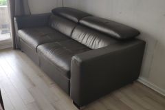 Canapé Design Moderne Cuir Marron 3 places