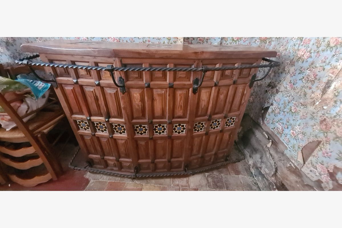 Bar en chêne avec 3 tabourets de bar / vintage - 156410_686bfe326c0f84-06832902.jpg
