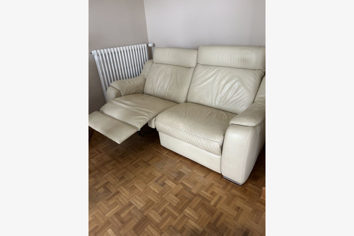 Photo 1 Canapé cuir beige électrique 