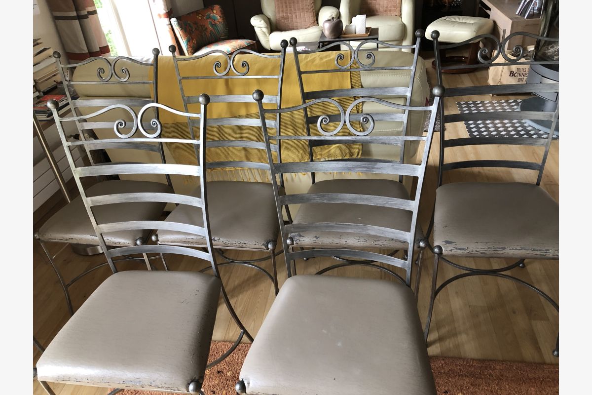 Photo 1 À vendre 6 chaises en fer forgé 