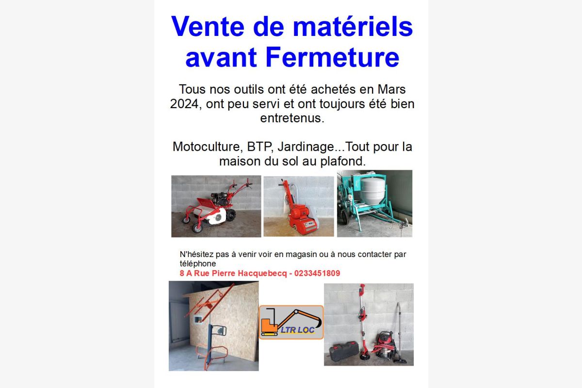 Photo 1 Vente de matériels