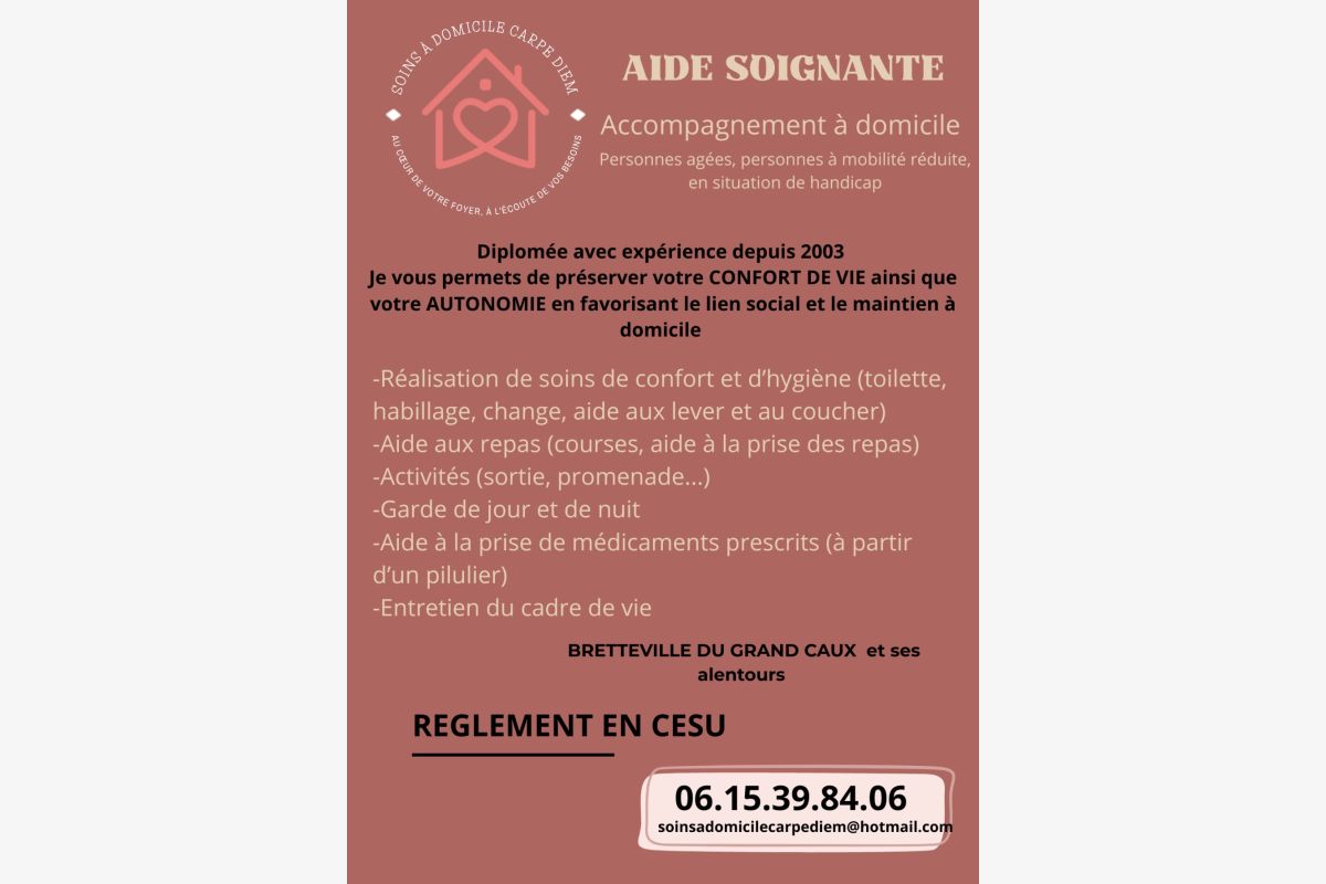 Photo 1 Aide soignante à domicile 