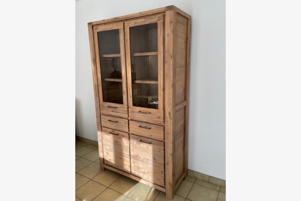Photo 1 Armoire vitrine en acacia