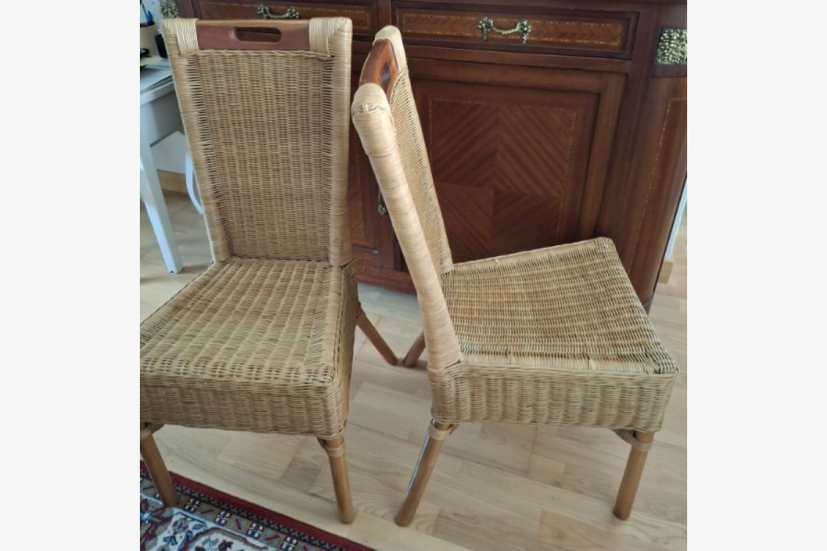 Photo 1 Chaises en osier et rotin