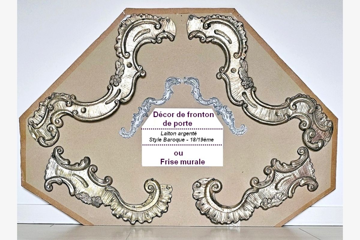 Photo 1 Rare décor de frise murale de style baroque - 18/19ème 