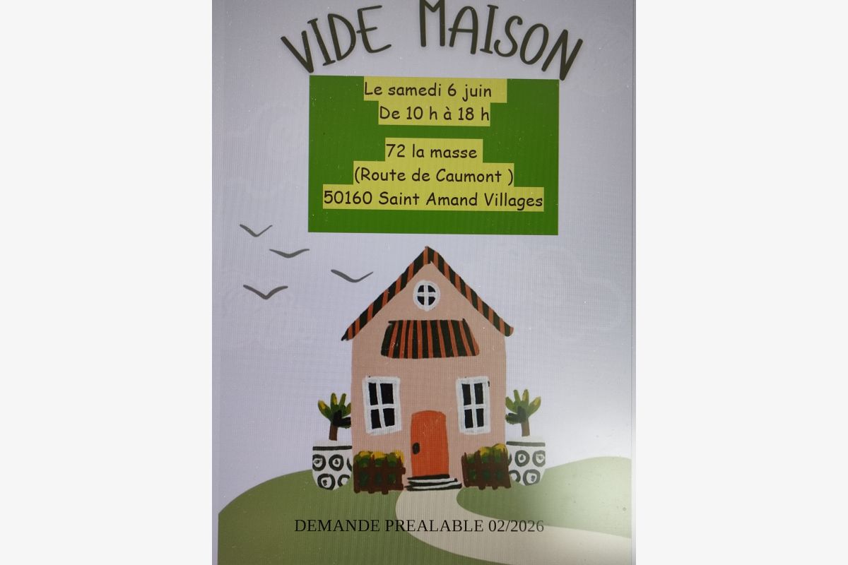 Photo 1 Vide maison samedi 6 juin Saint Amand Villages