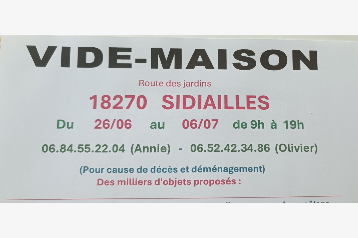 Photo 1 Très grand vide maison sur 10 jours, des milliers d'objets 