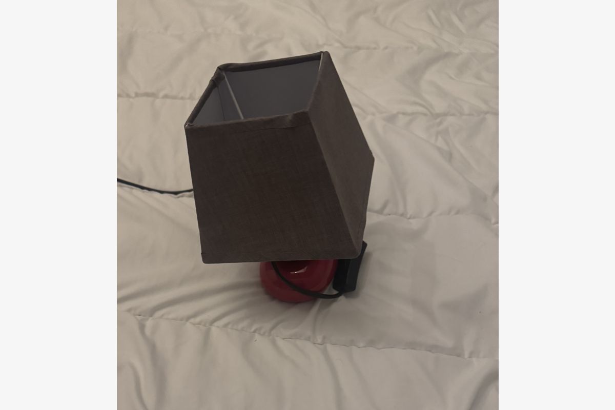 Photo 1 Lampe galet rouge noir brune