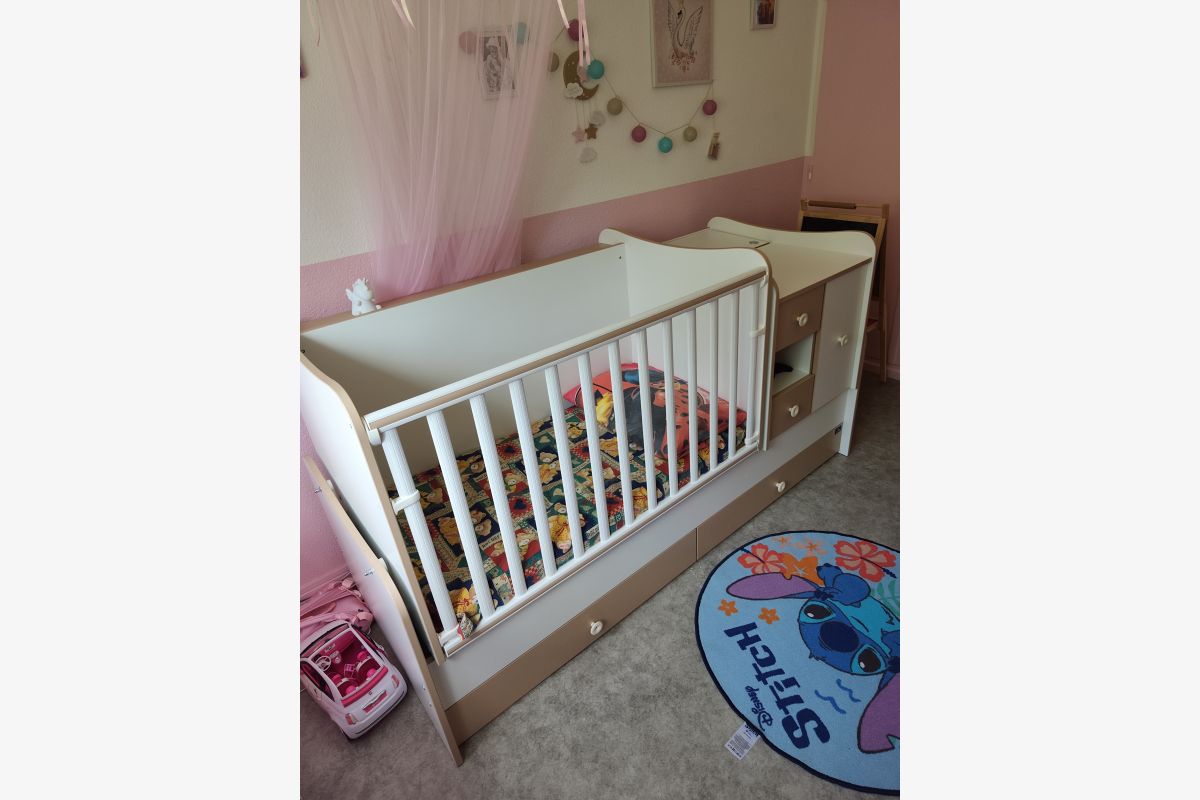 Lorelli Lit bébé évolutif/combiné MiniMax 3en1 Blanc/Capuccino - 30248081_e20ded642765e0477a63fe94497041a8.jpg
