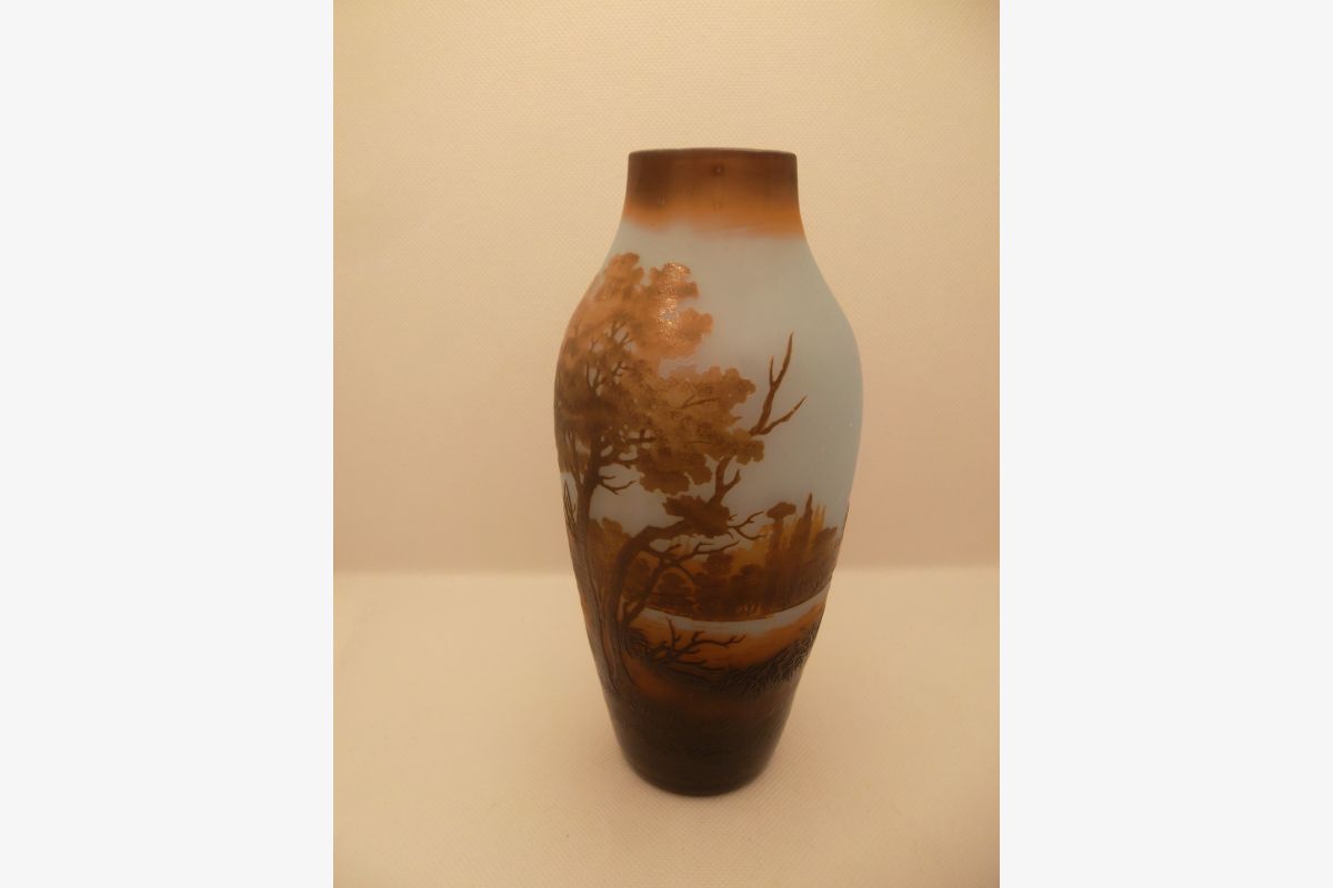 Photo 1 Vase pâte de verre ancien