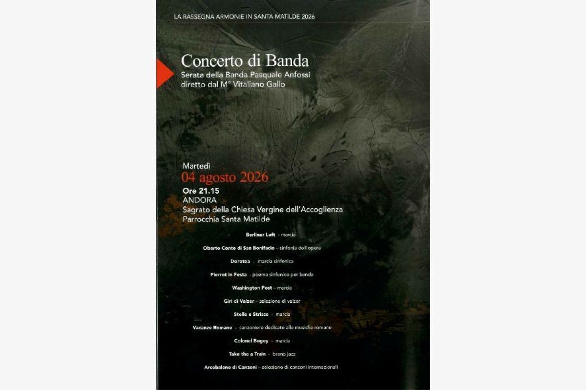 Photo 1 Banda P. Anfossi Concerto Andora SV 2026 dirige il M* Vitaliano Gallo