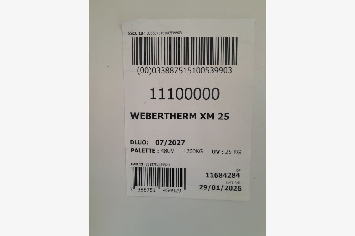1 palette de 1200 Kg ( 48 sac de 25 Kg) WEBERTHERM XM 25KG - 30252012_9a6bd5463d4a25a09e6dd9eeb8a967c8.jpg
