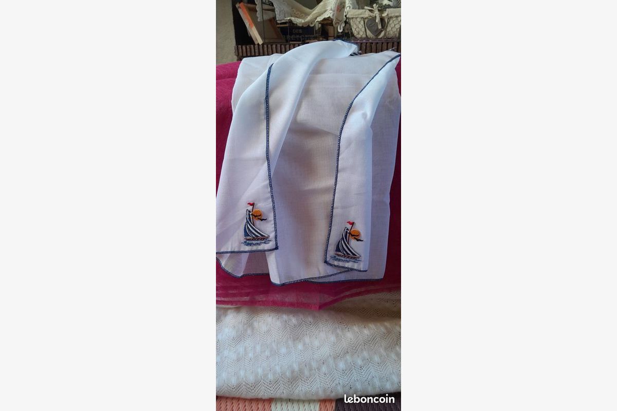 2 rideaux pattes 80 x 60 cm blanc et bateau brodé neuf - 30252502_492aa406da2cc0f39a7d8ec5c2979ab2.jpg