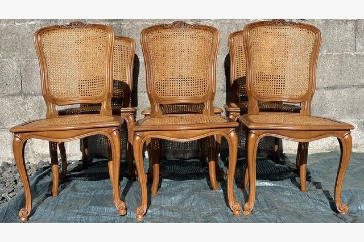 Photo 1 Lot de 6 chaises Louis XV