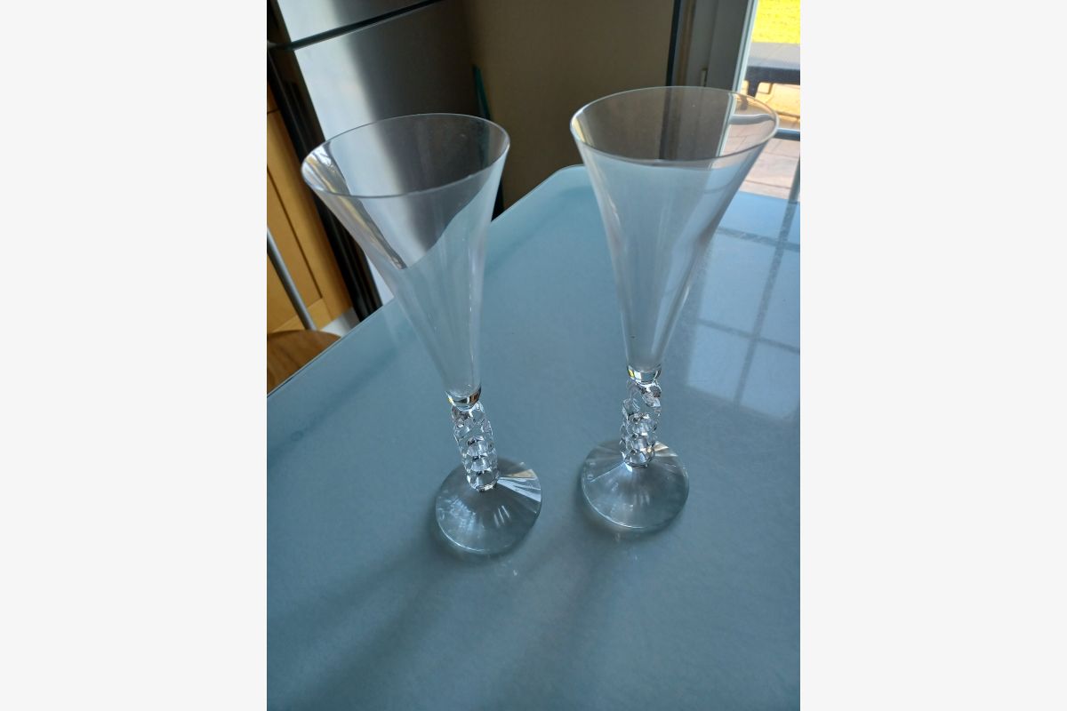 Photo 1 Lot de 2 Flûtes à champagne Année 2000