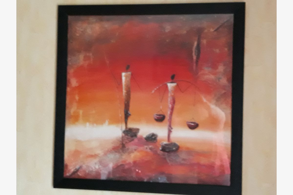 Photo 1 Lot de 2 tableaux vitrés 