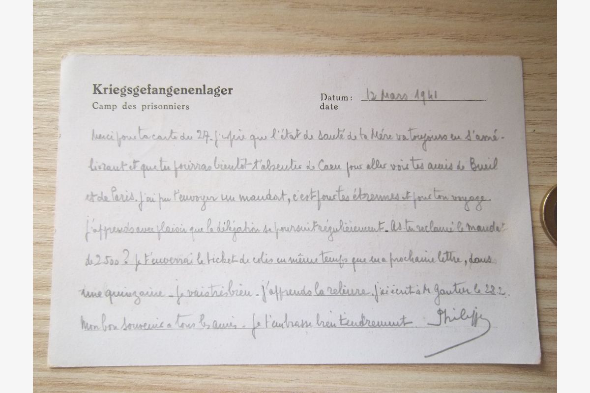 lettre oflag 1941 prisonnier guerre document militaire - 30260700_6d5fa5fee16b7d7b2a435ebffd44f610.jpg