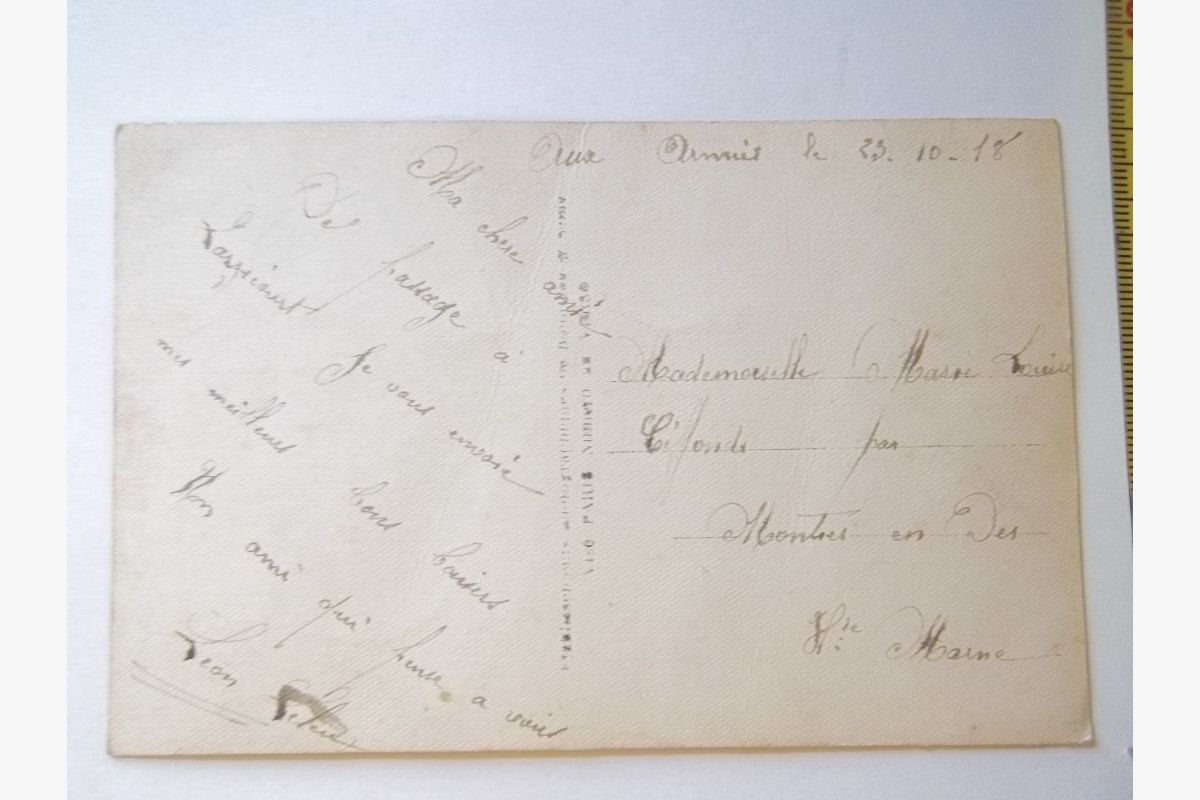 Carte postale ancienne "Le Roman du Poilu" écrite en 1918 - 30261352_35a34698772e35921756aad4ae87435a.jpg
