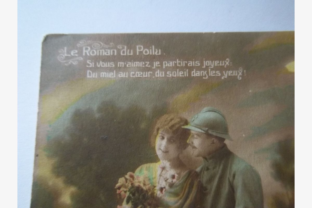 Carte postale ancienne "Le Roman du Poilu" écrite en 1918 - 30261352_76ddcfc123667ee964f95ab7b0f9f87c.jpg