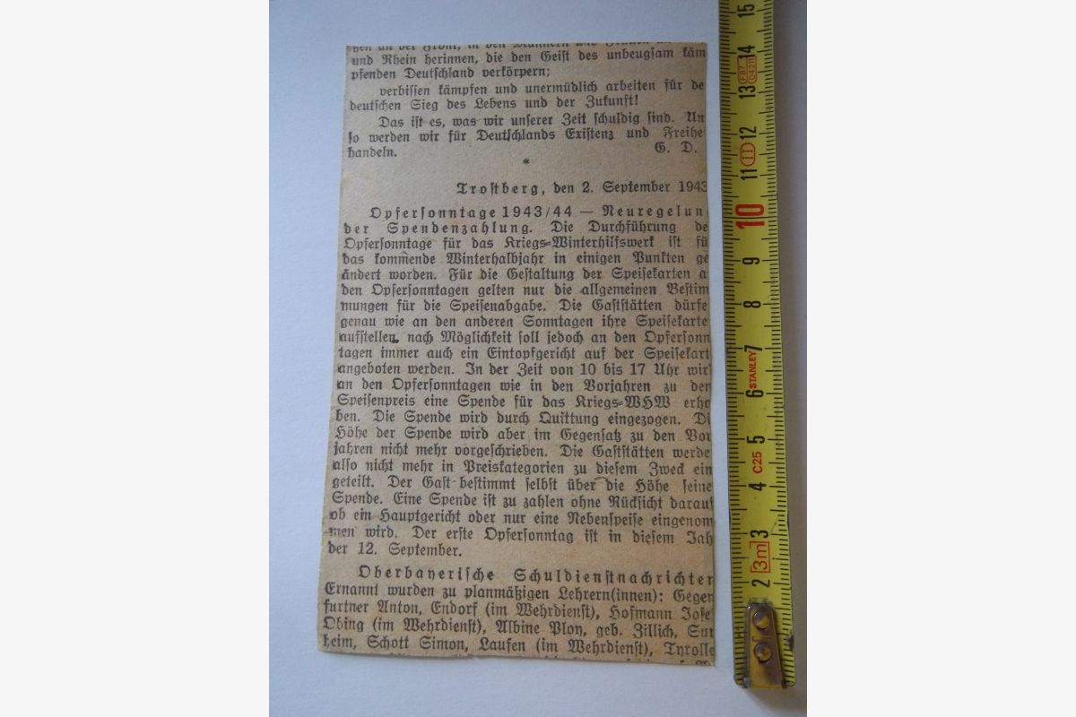 coupure journal décès grenadier Allemand 1943 document militaire  - 30261353_d79b9cc4de493b5530cfa726b0101f1d.jpg