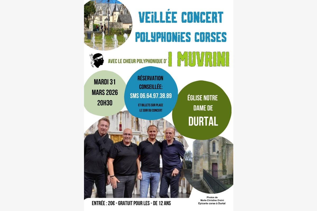 Photo 1 Veillée-concert de polyphonies corses, un évènement rare en Anjou !